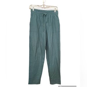 Peach Love Flax Cotton Teal Pull On Pants Size S